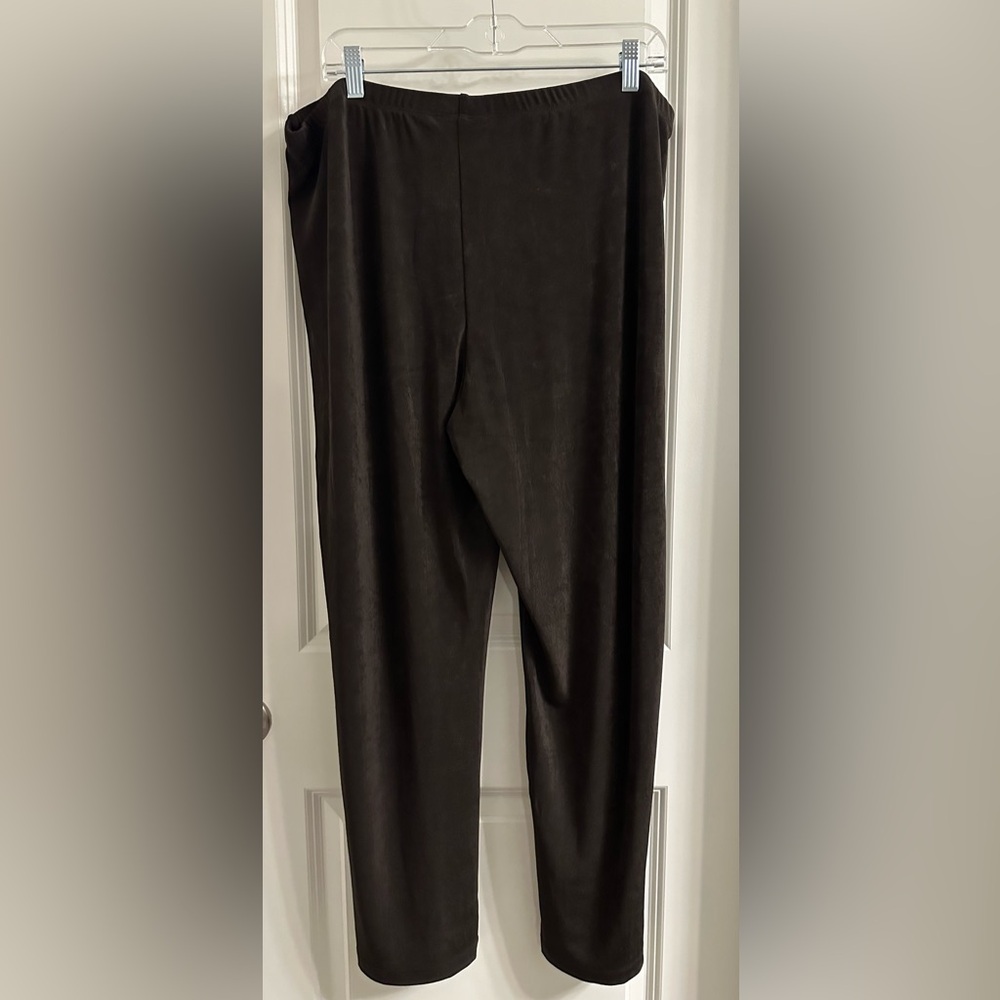 Chicos Travelers Slinky Wide Leg Pants Size 3P US XLP Pull On High Rise Brown - Picture 2 of 10